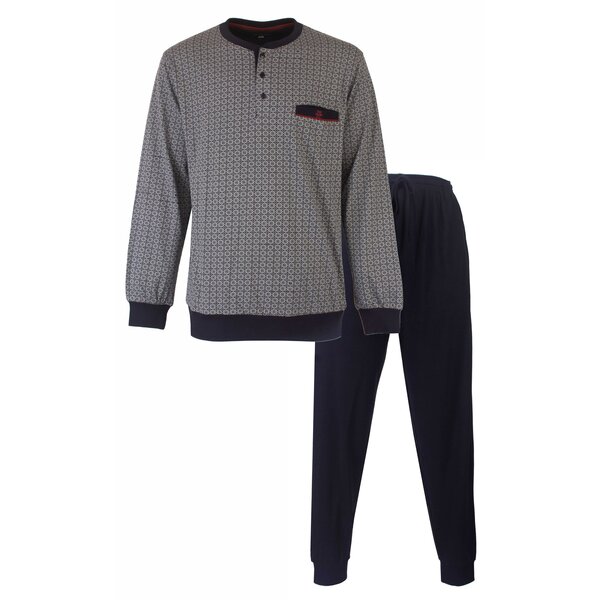 Paul Hopkins Paul Hopkins Heren Pyjama - Geprint dessin - Donker Blauw