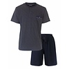 Paul Hopkins Heren Shortama - Pyjama Set - Geprint Dessin - Blauw
