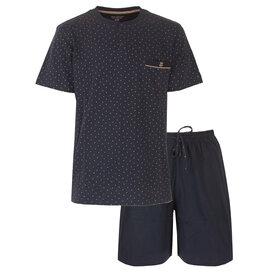 Paul Hopkins Paul Hopkins Heren Shortama - Geprint Dessin - Indigo Blauw