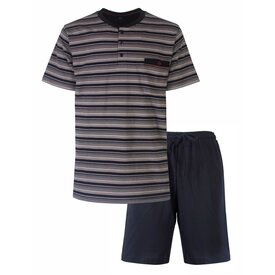 Paul Hopkins Paul Hopkins Heren Shortama - Gestreept Dessin - Donker Blauw