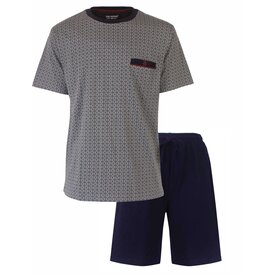 Paul Hopkins Paul Hopkins Heren Shortama - Geprint Dessin - Donker Blauw