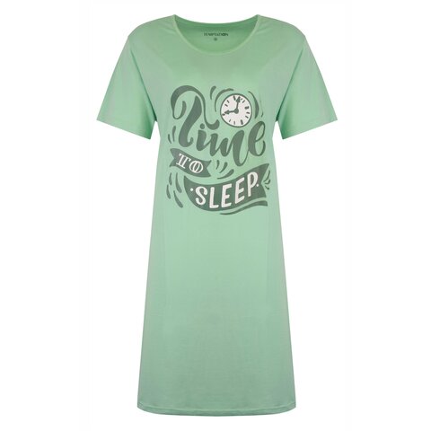 Temptation Dames Nachthemd - Big Shirt - Katoen - Groen
