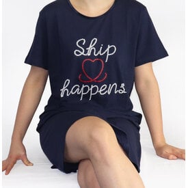Temptation Temptation Dames Nachthemd - Big Shirt - Navy Blauw