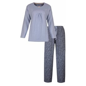 Medaillon Medaillon Dames Pyjama - Lange Mouwen - Ronde Hals - Grijs