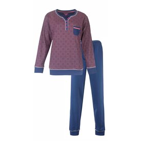 Irresistible Irresistible Dames Pyjama - Polo Sluiting - Katoen - Blauw