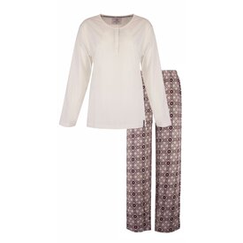 Irresistible Irresistible Dames Pyjama - Katoen - Polo Sluiting - Wit