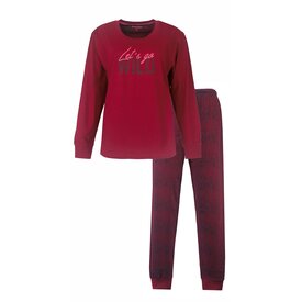 Irresistible Irresistible Dames Pyjama - Ronde Hals - Bordeaux Rood