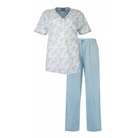 Medaillon Medaillon Dames Pyjama - 100% Gekamde Katoen - Blauw