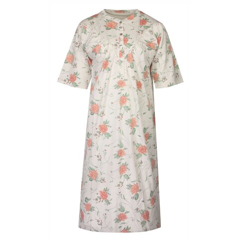 Tenderness Dames Nachthemd - Korte Mouwen - Beige
