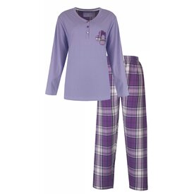 Irresistible Irresistible Dames Pyjama - Flanel - Katoen - Lila.
