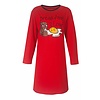 Temptation Dames Nachthemd - Bigshirt - Lange Mouw - Rood.
