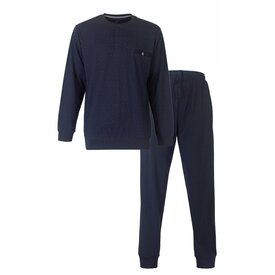 Paul Hopkins Paul Hopkins Heren Pyjama - Geprints Dessin - Polo Sluiting - Blauw