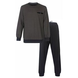 Paul Hopkins Paul Hopkins Heren Pyjama - Gestreept Dessin - Ronde Hals - Grijs