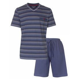 Paul Hopkins Paul Hopkins Heren Shortama - Pyjama Set - V Hals - Blauw