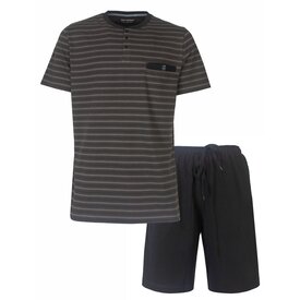 Paul Hopkins Paul Hopkins Heren Shortama - Pyjama Set - Polo Sluiting - Grijs