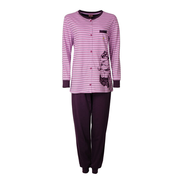 Medaillon Medaillon Dames Pyjama - Doorknoop - Katoen - Roze