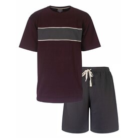 MEQ SAH40006B MEQ Heren Shortama  100% Katoen Interlock Bordeaux - Grijs.