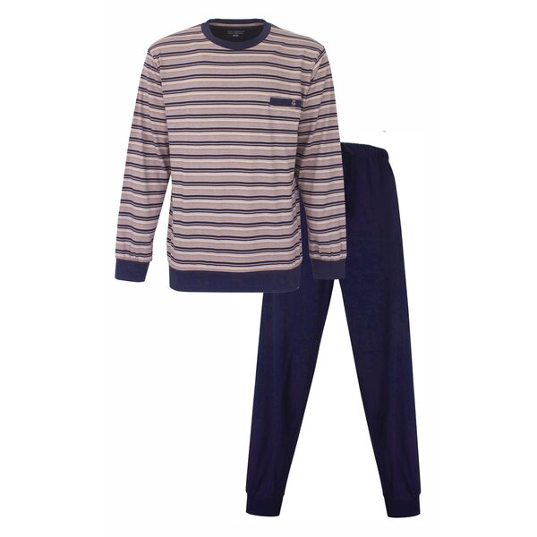 Paul Hopkins PHPYH15012A Paul Hopkins Heren Pyjama Gestreept Donker Blauw.