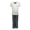 Medaillon Dames Pyjama - Katoen - V Hals - Grijs