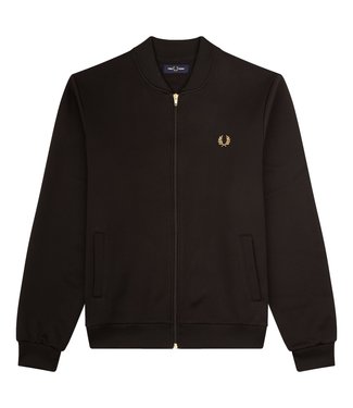 Fred Perry Pique Texture Track Jacket Black