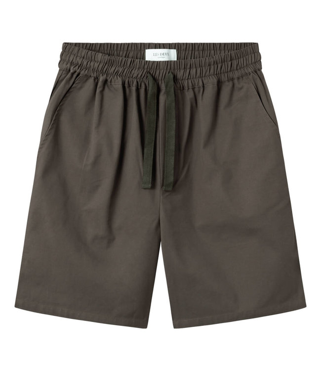 Les Deux Otto Twill Shorts Cotton Coffee Brown