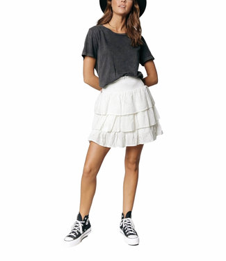 Colourful Rebel Nina Broderie Anglaise Layer Mini Skirt White