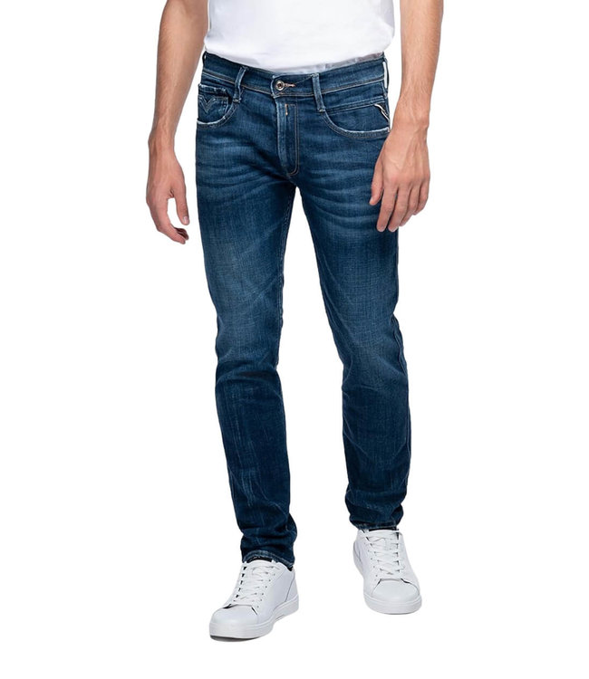 Replay Anbass Stretch Aged 1 Year Eco Slim Fit Jeans Blau
