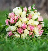 Miller Beautiful wedding flowers bouquet with yellow and pink roses