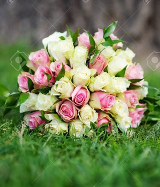 Miller Beautiful wedding flowers bouquet with yellow and pink roses