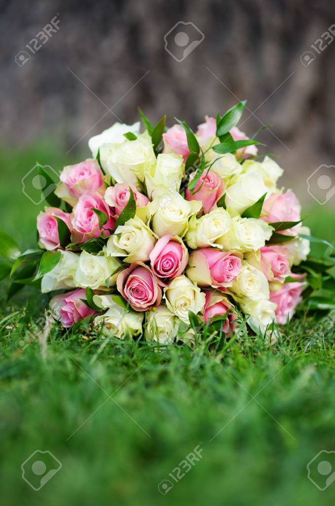 Miller Beautiful wedding flowers bouquet with yellow and pink roses