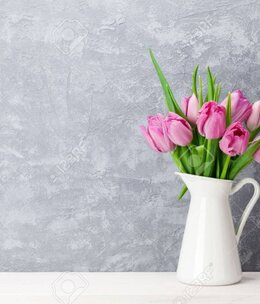 Fresh pink tulip flowers bouquet