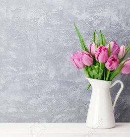 Fresh pink tulip flowers bouquet