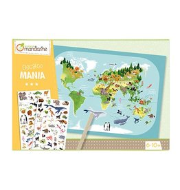 Avenue Mandarine Creatieve box Decalcomania wereldkaart