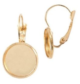 Metalen oorhanger voor cabochon 12mm Goud 32528