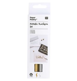 Rico Design Metallic brushpen set goud zilver