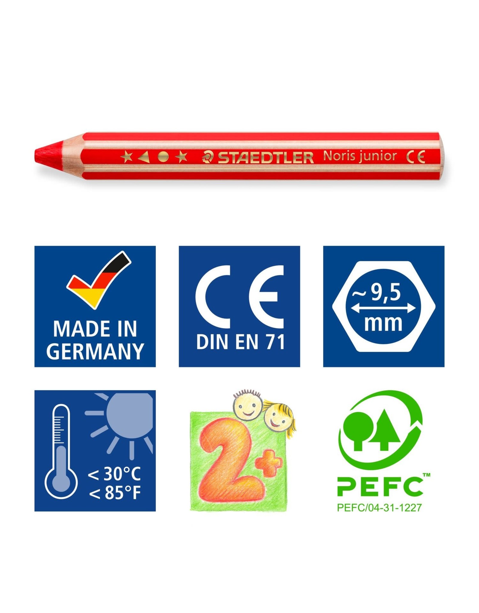 Staedtler Noris 3 in 1 kleurpotlood - set 12stk