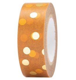 Rico Design Tape bruin goud stippen 10m