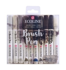 Talens Ecoline brushpen set 10 grijs