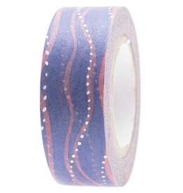 Rico Design Washi tape - golven blauw/roze 10m