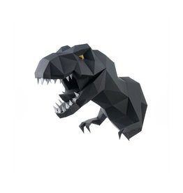 Wizardi 3D model - papercraft dino zwart