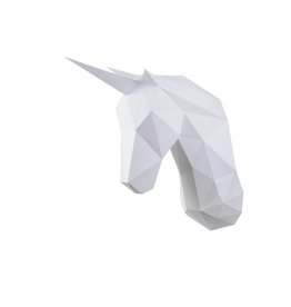 Wizardi 3D model- papercraft eenhoorn wit