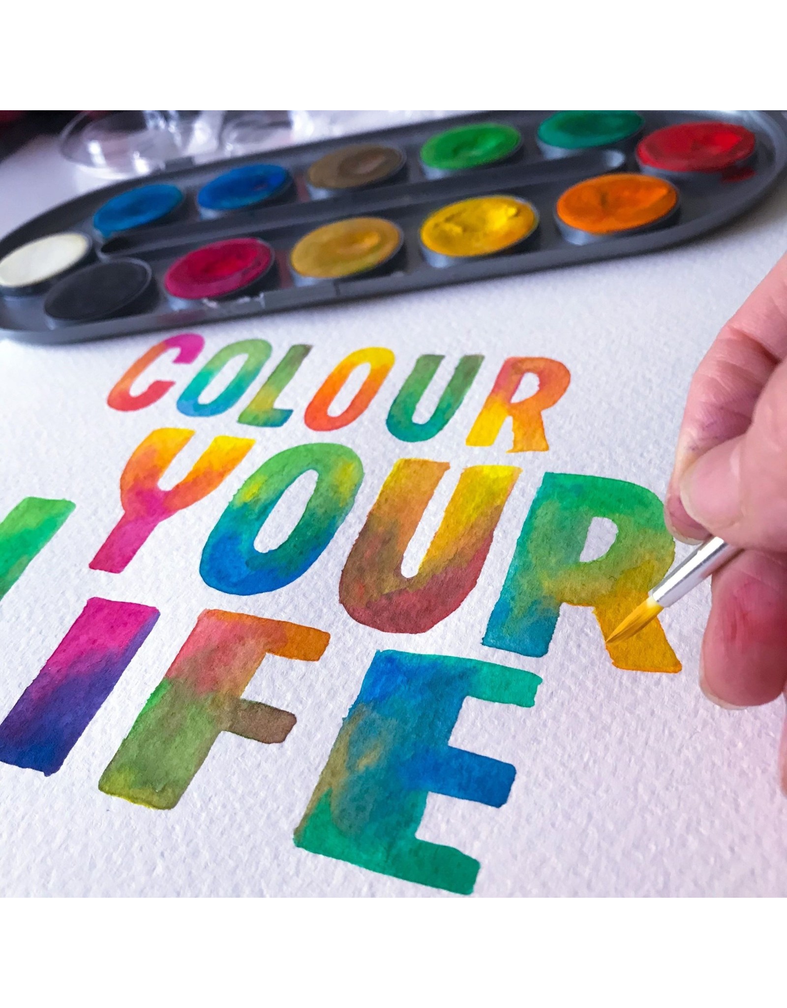 Bruynzeel Waterverf 12 kleuren met penseel