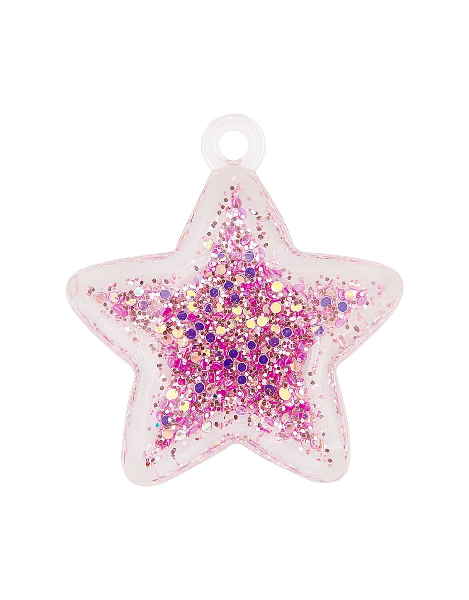 Rico Design Ster hanger glitter roze 1st 37 x 41 x 10 mm