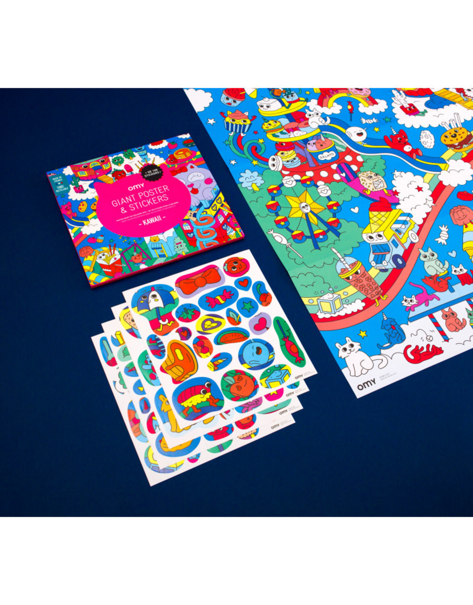 OMY Grote poster & stickers - Kawaii