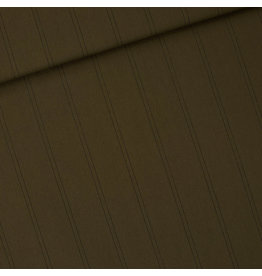 See You At Six Stof Katoen Canvas Gabardine Twill - Two lines olijfgroen per 10cm