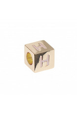 Rico Design Letterkraal kubus goud 10x10mm