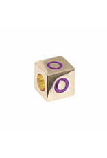 Rico Design Letterkraal kubus goud 10x10mm