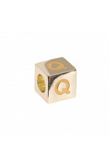 Rico Design Letterkraal kubus goud 10x10mm