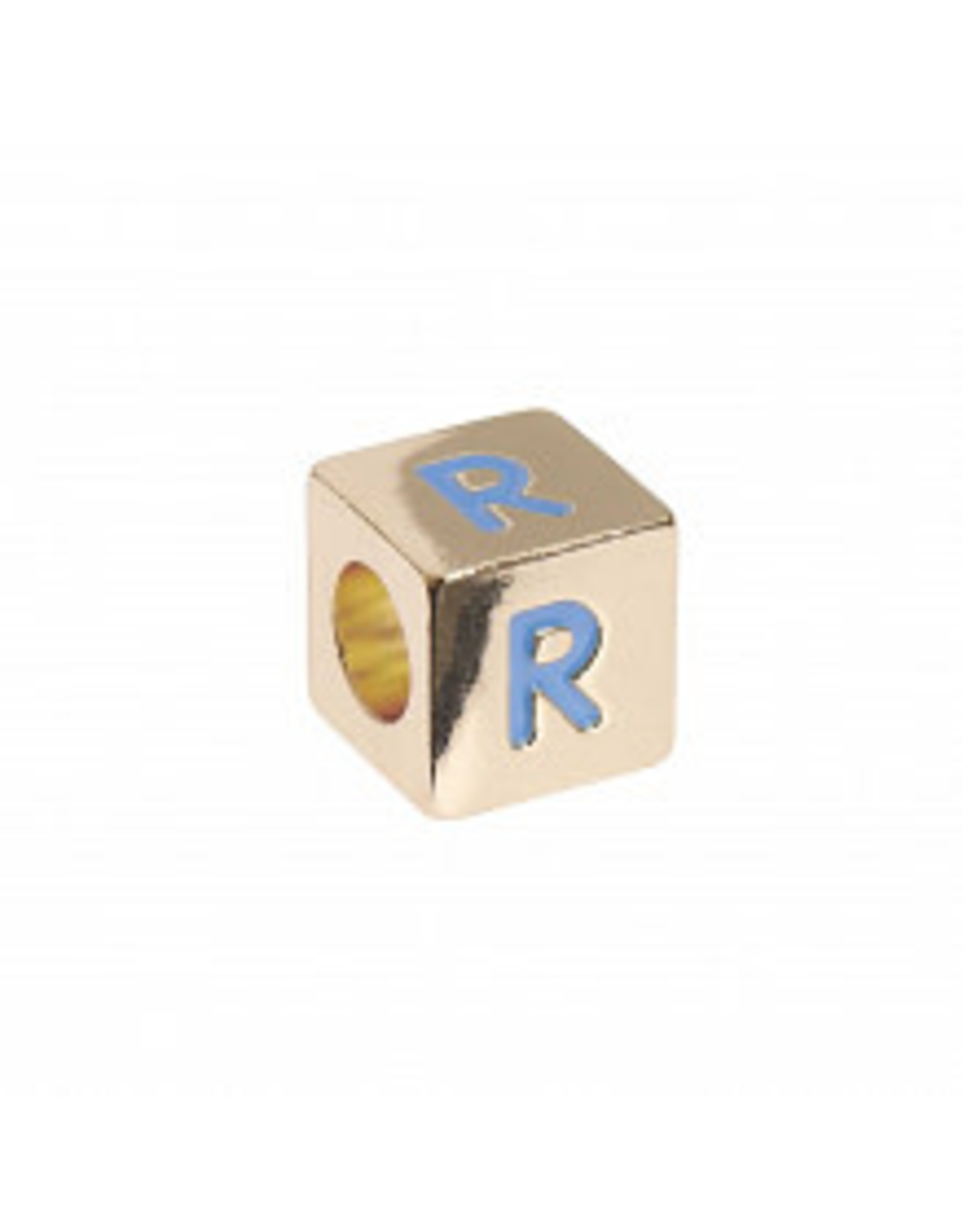 Rico Design Letterkraal kubus goud 10x10mm