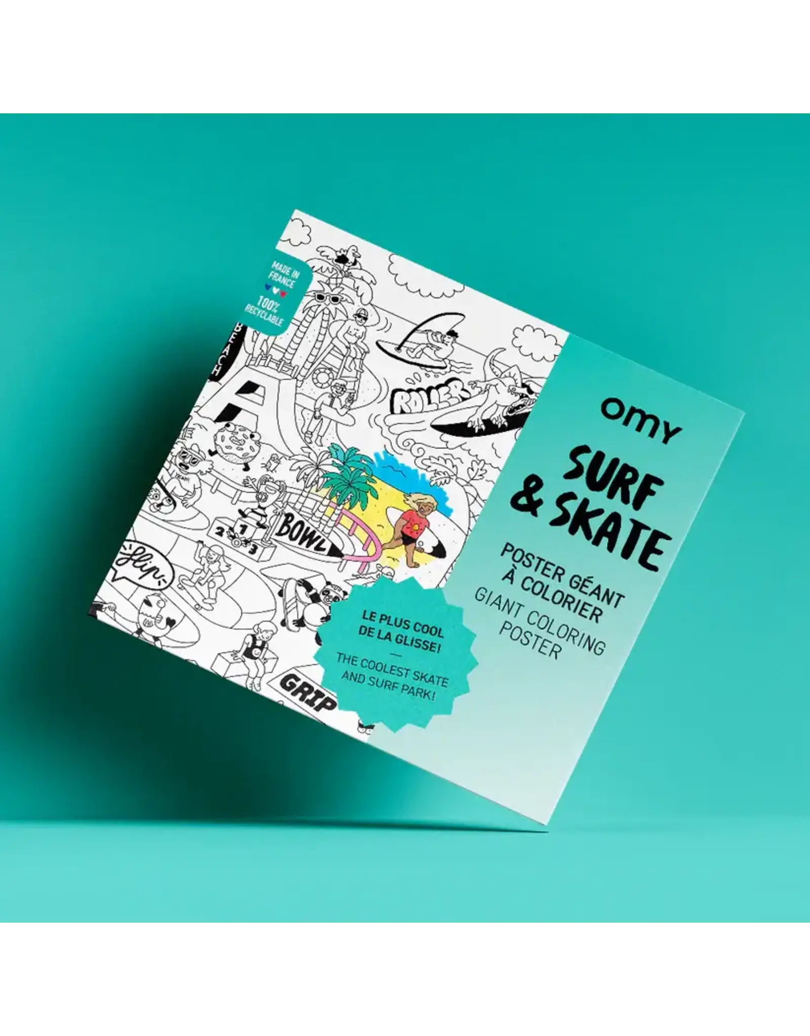 OMY Grote kleurposter surf & skate